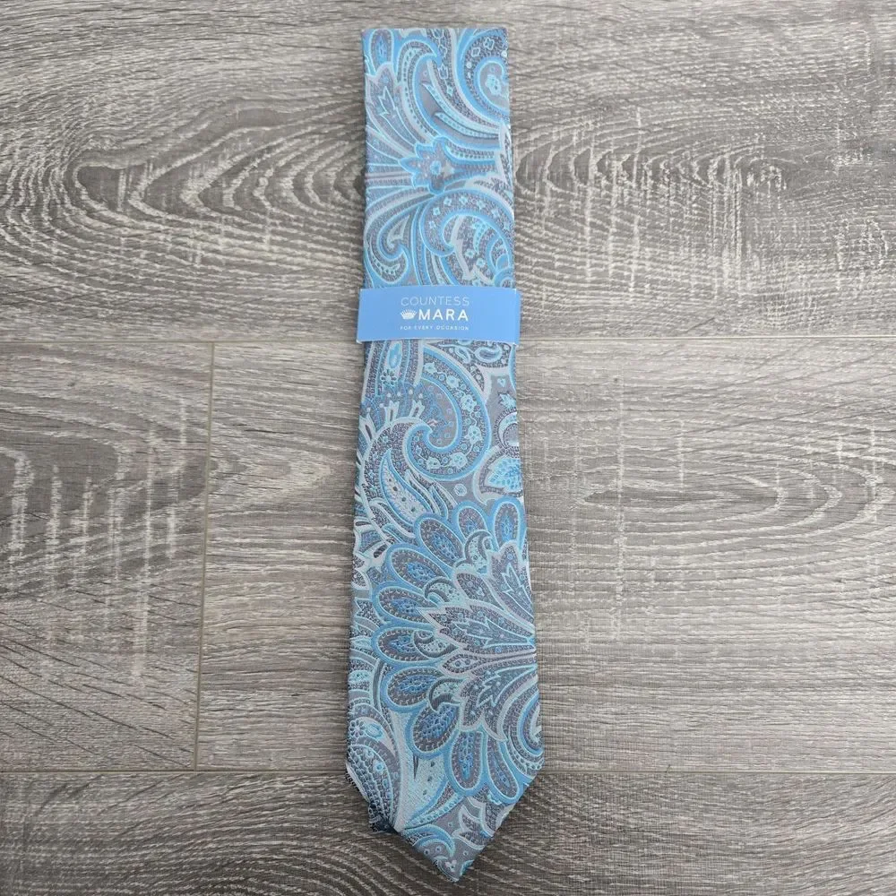 NEW Countess Mara Hand‎ Made 100% Silk Men's Neck Tie pastel paisley